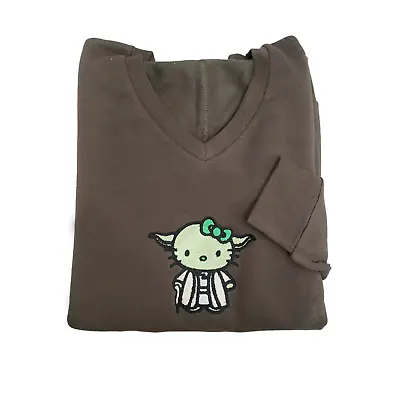 Baby Yoda Mandalorian Vneck Sweater Pocket Olive Green Size M Star Wars • $44.99