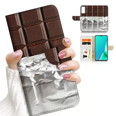 $13.99 • Buy ( For Oppo A57 / A57S ) Wallet Flip Case Cover AJ23887 Chocolate