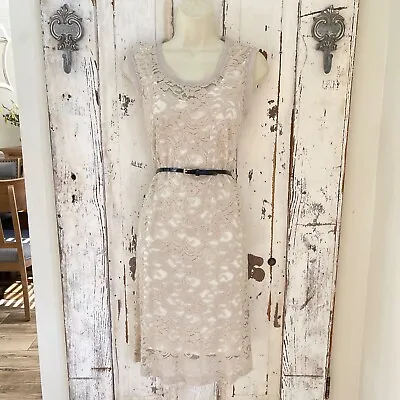 Simply Vera Wang Size XL Woman's Ivory Beige Lace Sleeveless Sheath Career Dress • $22.95