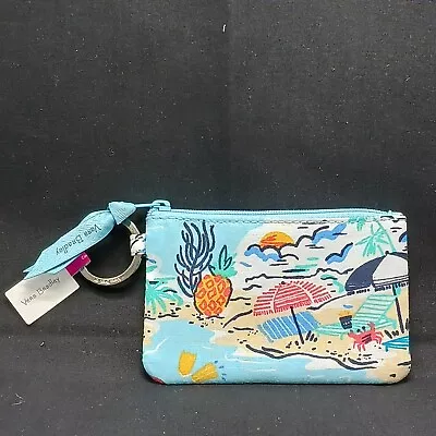 Vera Bradley Beach Treasures Zip Id Coin Purse- Crab On Beach & Pineapple • $21.99