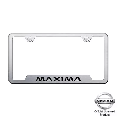 Nissan Maxima Laser Etched Cut-Out Brushed Stainless License Plate Frame • $35.95