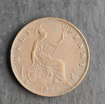 Halfpenny 1887 Victoria Bun Head  • £8.99