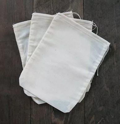 10 (6x8) Cotton Muslin Drawstring Bags  • $10.25