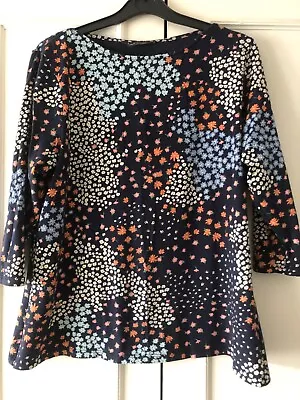 Marks And Spencer Navy/multi Coloured Daisies Cotton Top Size 18 • £1.20