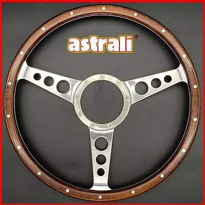 14  Dished Classic Car Wood Rim Alloy Spoked Steering Wheel Suits Moto-Lita Hub • $139.95