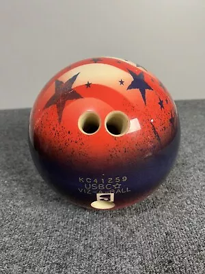 Brunswick Bowling Ball 12lb USA VIZ-A-Ball Red White Blue American Flag • $55.99