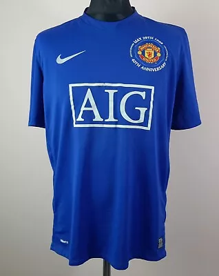 Scholes #18 Manchester United 2008/2009 NIKE 3rd Anni Shirt Men's Size L Blue • $71.92