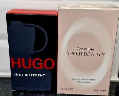 Calvin Klein Sheer Beauty 50ml + Hugo Boss Just Different 50 Mls New In Box • £30