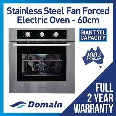 NEW 60cm STAINLESS STEEL FAN FORCED ELECTRIC WALL OVEN • $399