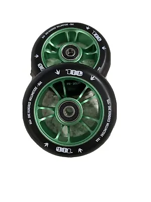 PAIR OF TWO ENVY - 100mm PRO SCOOTER WHEEL - GREEN LUCKY SCOOTER WHEELS SCOOTER • $44.95