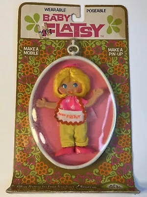 Vintage Baby Flatsy Doll 1969 Ideal 2A-0082 Pink Yellow Wearable Poseable Frame • $79.99