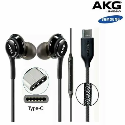 Universal SAMSUNG GALAXY NOTE 10/10+ AKG EARPHONES HEADPHONES USB TYPE C BLACK • £5.79