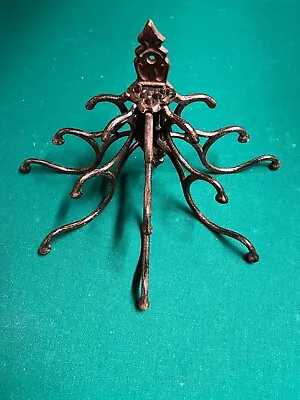 Large Swivel Wall Hook Cast Iron Coat Rack Purse Hanger Victorian Antiqued Brown • $25