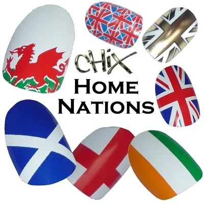 Home Nations Flags CHIX NAILS Vinyl Nail Wraps Foils RUGBY Eng Scot Wales Ire • $9.95