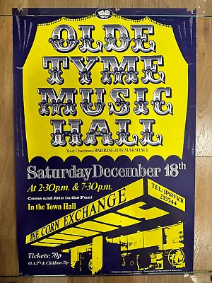 Original 1976 Lithographic Poster - Old Tyme Music Hall At Ipswich Corn Exchange • £20