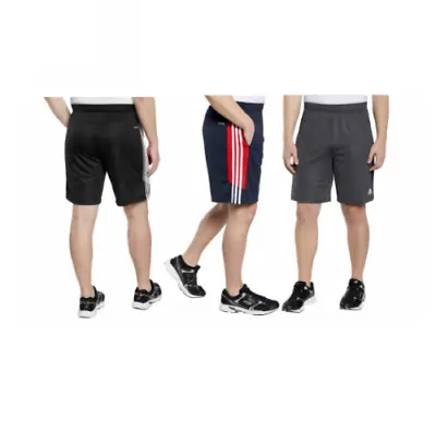 NEW Men's Adidas POL Three Stripe Zipper Pockets Active Shorts Aero Ready • $13.95