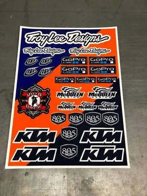 Troylee Designs KTM Sticker Decal Sheet Go Pro McQeen Racing Deco Stickers  • $19.99