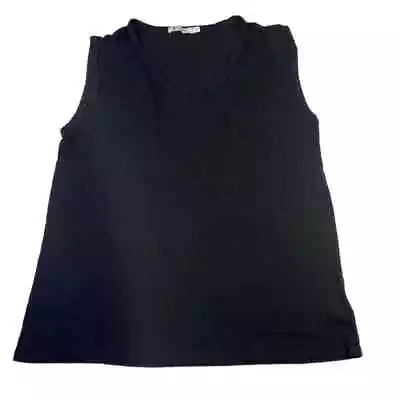 T Alexander Wang Blouse Women Small Black Rayon V Neck Sleeveless Top • $11.15