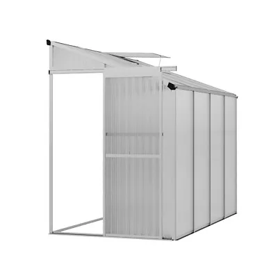 £79.95 • Buy 8x4ft Half Walk-in Lean To Wall Greenhouse Window Sliding Door Grow Garden Shed
