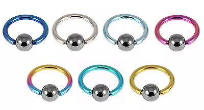 Solid G23 Titanium Bcr Hematite Cbr Rings Nose Septum Daith Rook Helix Piercings • £3.31