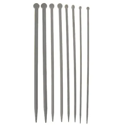 Set Of 4 Pairs Knitting Needles Perfect Your Crafting Needs Hobby Gift Set Grey • £2.49