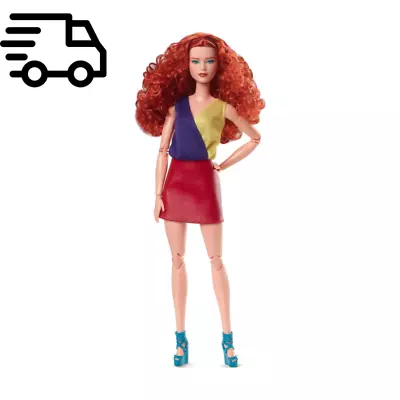 Barbie Looks Doll Curly Red Hair Color Block Outfit With Miniskirt • $19.31