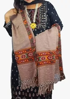 ARUNA KULLU Handloom Pure Yak Wool KULLU Shawl For Women And Girls (Muddy Grey) • $35