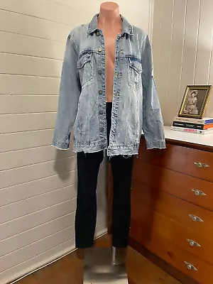 Abrand Oversized Denim Jacket Size 8 • $30