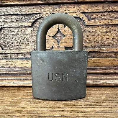 Original Vintage US Navy Lock Brass Padlock No Key • $30