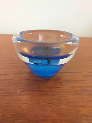 Sarah Peterson Caithness Mini Rainbow Signed Bowl Dish Art Glass Blue 4” • £22