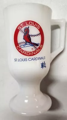 Vintage St. Louis Cardinals Milk Glass Pedestal Mug / Cup Shot Glass • $28.99