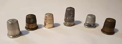 Vintage Metal Thimbles Lot Of 6 • $12.50