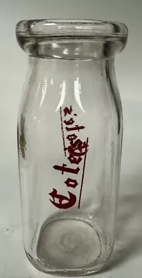 Vintage Cote’s Dairy ACL Half Pint Milk Bottle Lewiston Maine • $12.95