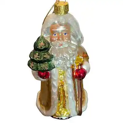 Vintage 2000 Brass Key Hand Crafted Glass Santa Claus Kris Kringle Ornament • $12.99