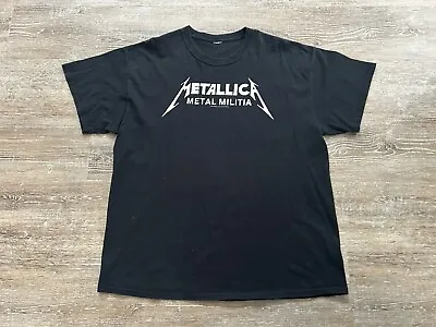 METALLICA Metal Militia Fan Club T-shirt 2016 Concert Tour Retro 1986 Band Black • $79.99