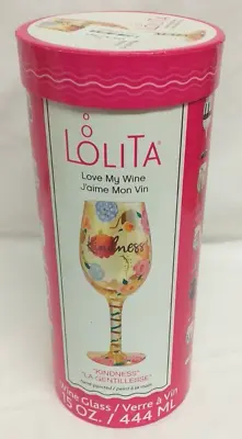 Lolita Decorative Floral Colourful Large Wine Glass Hand Painted Kindness G10 • £8.99