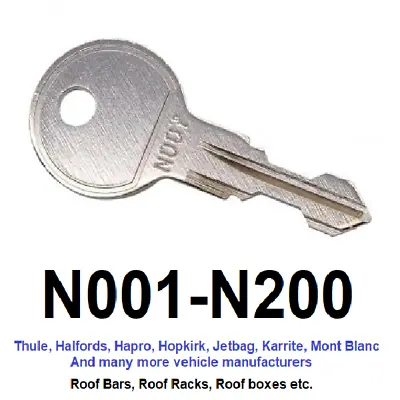 £2.25 • Buy Thule Roof Bar, Roof Box, Roof Rack Keys To Code (N001 To N200)