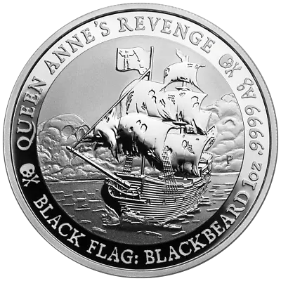 Queen Anne's Revenge Black Flag Silver Coin (1st) 2019 - Tuvalu - 1oz ST • £141.27