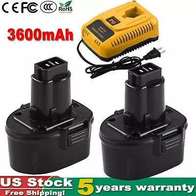 7.2V 3.6Ah NIMH Battery/Charger For Dewalt DE9057 DW9057 DE9085 Cordless Drill • $45.90