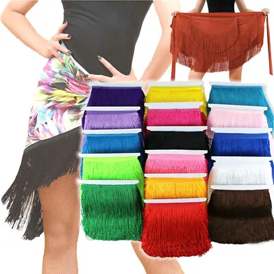 10 Yards 20CM Chainette Long Tassel Fringe Lace DIY Trim Ribbon Sew Latin Dress  • £16.43
