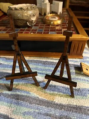 Vintage Set Of 2 Easel Stands Resin Wood Look6” Tall • $15