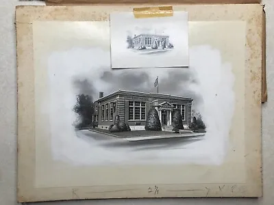 Original Antique Concept Art Rendering South Weymouth Savings Bank Mass MA AL64 • $29.99