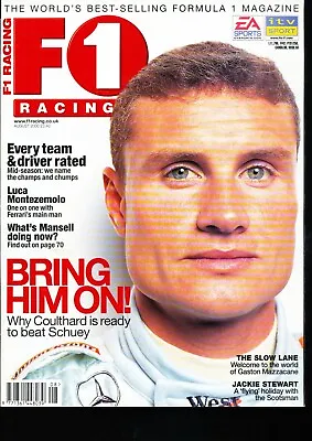 F1 Racing Magazine August 2000 David Coulthard Nigel Mansell Jackie Stewart • £5.99