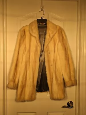 Vintage Women's Silk Lined Genuine Mink Real Fur Coat Unbranded • $134.50