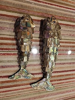 VTG Pair Of Articulated Abalone Shell Mother Of Pearl Fish Bottle Openers • $99.95