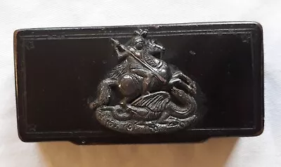 £25 • Buy Papier Mache And Silver Snuff Box Ca. 1840 - 1850 St George And Dragon 