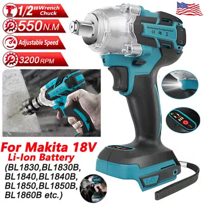 550N.m Cordless Impact Wrench Electric 1/2'' Gun For Makita 18V Li-Ion Battery • $39.99