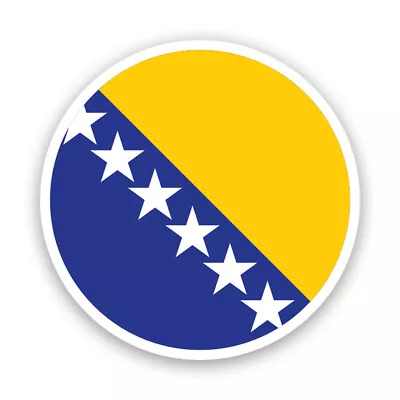 Round Bosnian And Herzegovinian Flag Sticker Decal - Weatherproof - Bih Circle • $4.99