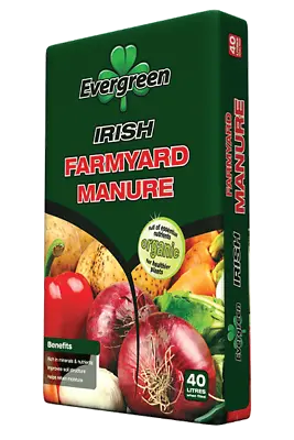 Evergreen Farmyard Manure 40 Ltr - 35 X 40 Ltr Bags - High Grade • £249.99