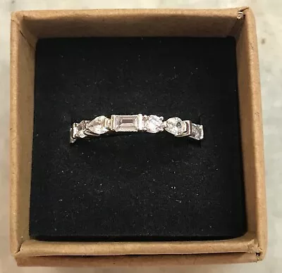 BGE Bradford 925 Sterling Silver Ring CZ BAND “I Love You” Promise Cubic Z SZ 9 • $18